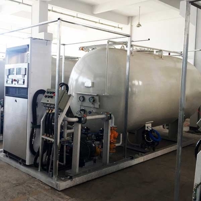 10m3 অটো এলপি গ্যাস ফিলিং স্টেশন Q345R 220 ভোল্ট স্কিড মাউন্ট করা